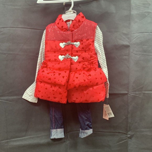 Little lass 3 pc Vest outfit set - Picture 2 of 10